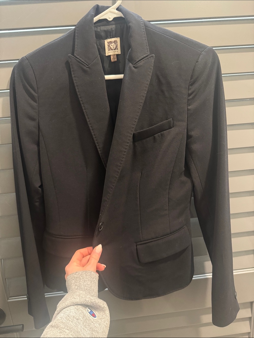Anne Klein Black Tailored One-Button Blazer Jacket Size 2